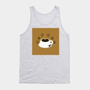 A coffee cup with coffee beans and text Coffee Tank Top